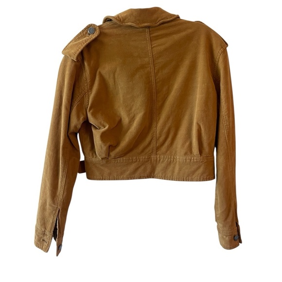 Free People Evelyn Cropped Jacket XS | Camel Brown Western Corduroy Button-Up - Picture 6 of 10